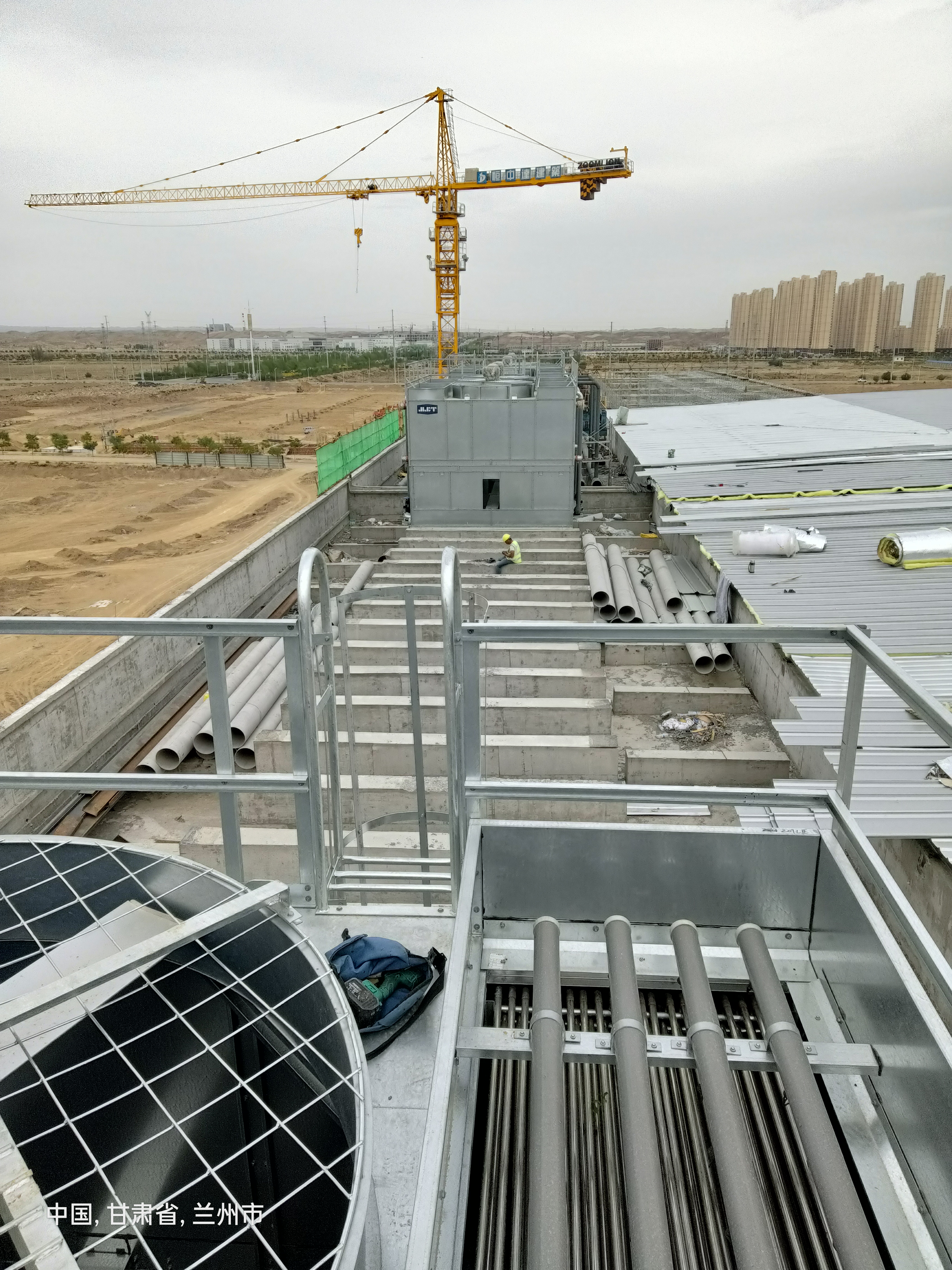 Closed loop cross flow steel Cooling Tower. 